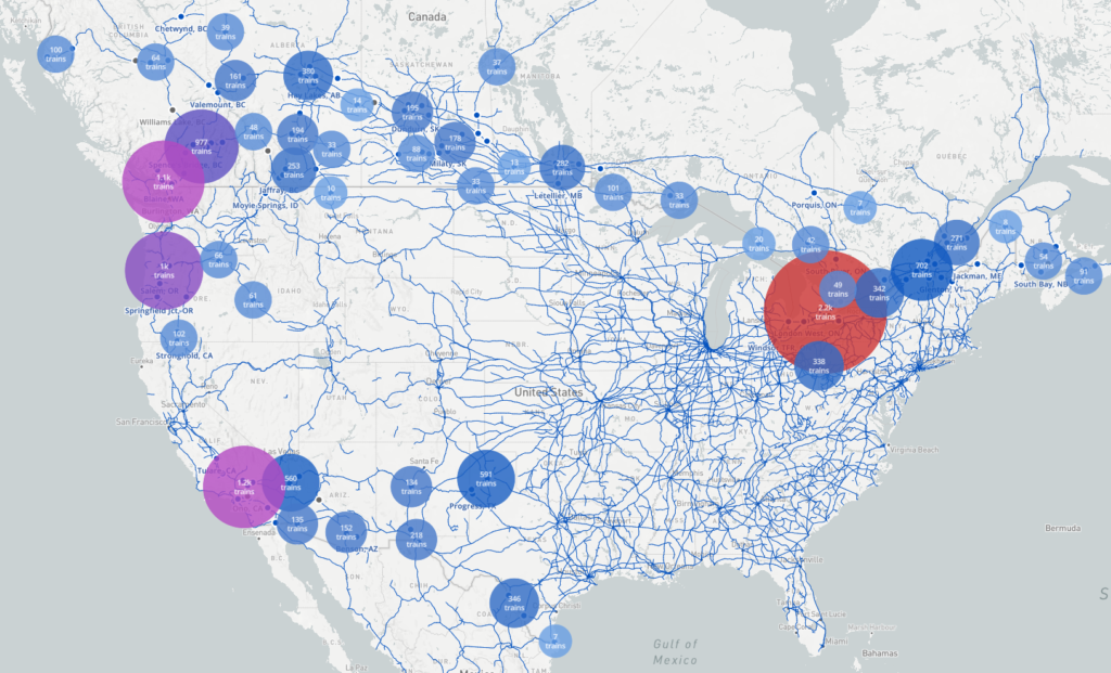 RailState Borders train movements map